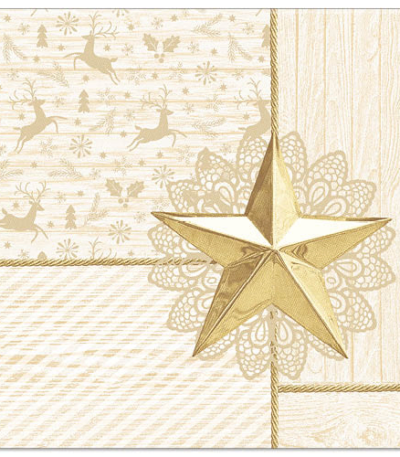 Product foto van Servetten champagne "Rising Star" set van 50 40x40cm