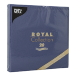 Product foto van Servetten donkerblauw 40x40cm set van 20 Royal Collection