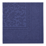 Product foto van Servetten donkerblauw 40x40cm set van 20 Royal Collection Ornaments