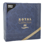 Product foto van Servetten donkerblauw Arabesque set van 50 Royal Collection