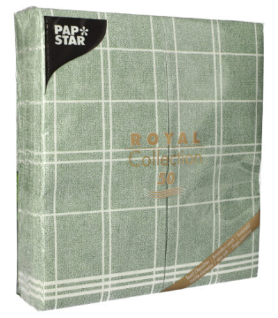 Product foto van Servetten donkergroen 1/6 vouw 48x33cm set van 50 Kitchen Craft