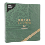 Product foto van Servetten donkergroen 40x40 cm set van 20 Royal Collection Ornaments