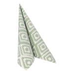 Product foto van Servetten donkergroen 40x40cm Ethnic Look set van 20 ROYAL Collection