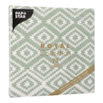 Product foto van Servetten donkergroen 40x40cm Ethnic Look set van 20 ROYAL Collection