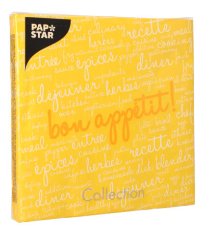 Product foto van Servetten geel 3-laags set van 20 Table Pleasures