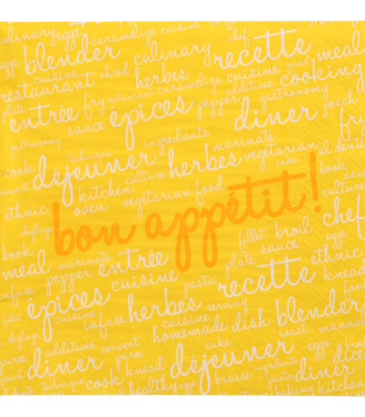 Product foto van Servetten geel 3-laags set van 20 Table Pleasures