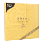 Product foto van Servetten geel Ornaments set van 20