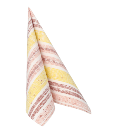 Product foto van Servetten geel "Stripes" set van 50 ROYAL Collection