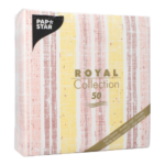 Product foto van Servetten geel "Stripes" set van 50 ROYAL Collection