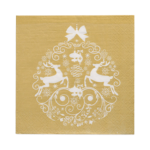 Product foto van Servetten goud 3-laags 33cm x 33cm set van 30 Deers Couple