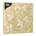 Product foto van Servetten goud 3-laags 40x40 cm set van 20 Houx et Gui