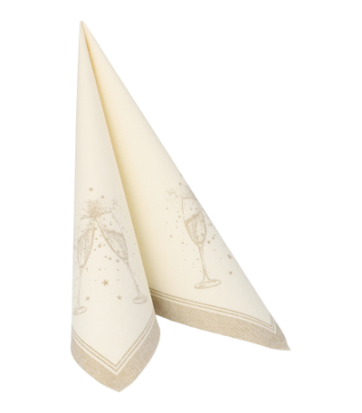 Product foto van Servetten goud "Festivities" 40x40cm set van 20