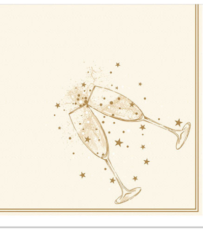 Product foto van Servetten goud Festivity 40x40 cm set van 50