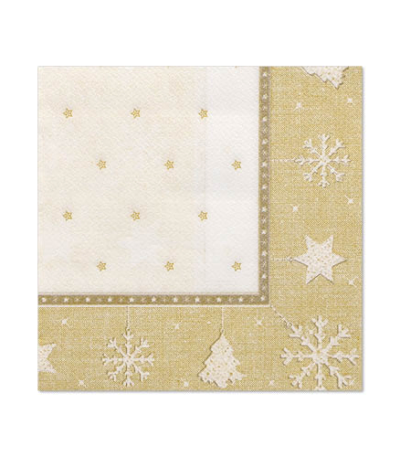 Product foto van Servetten goud "X-Mas" 20 stuks ROYAL Collection
