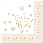 Product foto van Servetten goud X-Mas Elegance set van 50
