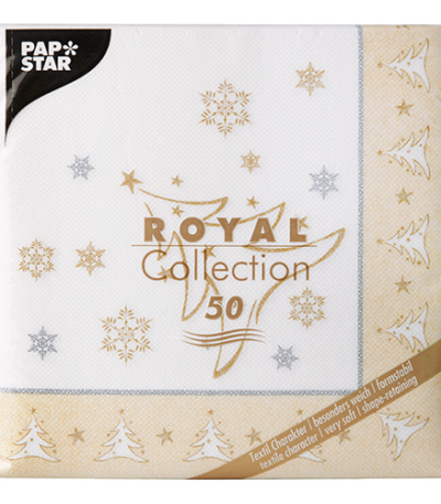 Product foto van Servetten goud X-Mas Elegance set van 50