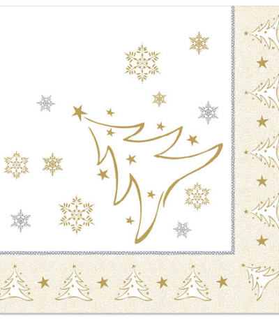 Product foto van Servetten goud X-Mas Elegance set van 50