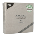 Product foto van Servetten grijs 40x40 cm set van 50 ROYAL Collection