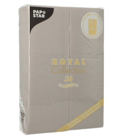 Product foto van Servetten grijs 48x30 cm set van 50 ROYAL Collection