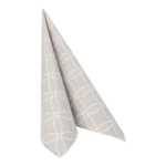 Product foto van Servetten grijs "Circle Flowers" 40x40cm set van 20 ROYAL Collection