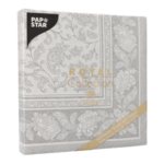 Product foto van Servetten grijze Ornaments set van 20