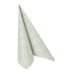 Product foto van Servetten jade groen "Circle Flowers" 40x40 cm set van 50 ROYAL Collection