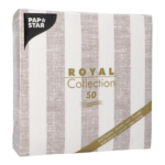 Product foto van Servetten mocca "Lines" 40x40cm set van 50 ROYAL Collection