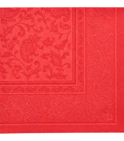 Product foto van Servetten rood 1/4 vouw 40x40cm set van 20 Ornaments
