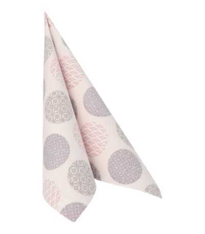 Product foto van Servetten roze Rococo set van 50 40x40cm