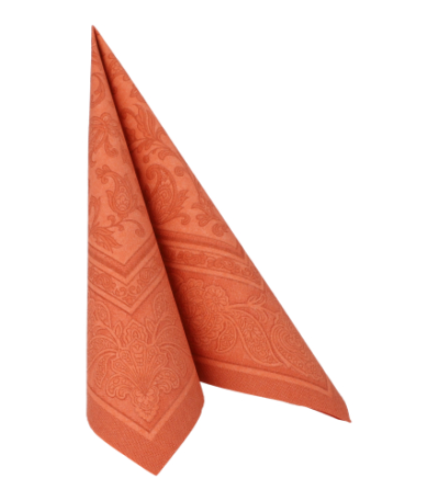Product foto van Servetten terracotta 40x40 cm Ornaments set van 50