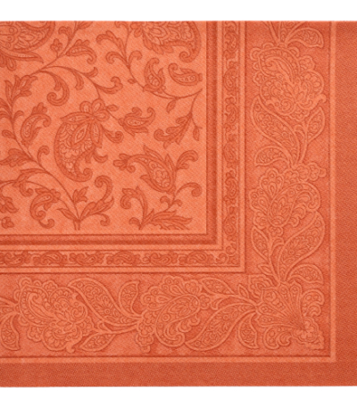 Product foto van Servetten terracotta 40x40 cm Ornaments set van 50