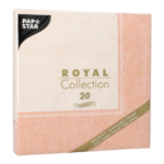 Product foto van Servetten terracotta "Linum" set van 20 ROYAL Collection