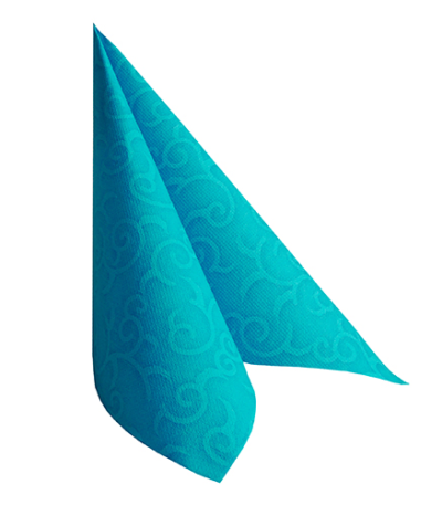 Product foto van Servetten turkoois 40x40 cm set van 50 Casali Royal Collection