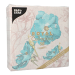 Product foto van Servetten turkoois Blossom set van 50 ROYAL Collection