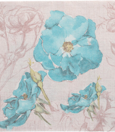Product foto van Servetten turkoois Blossom set van 50 ROYAL Collection