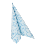 Product foto van Servetten turkoois Damascato set van 50 40x40 cm Royal Collection