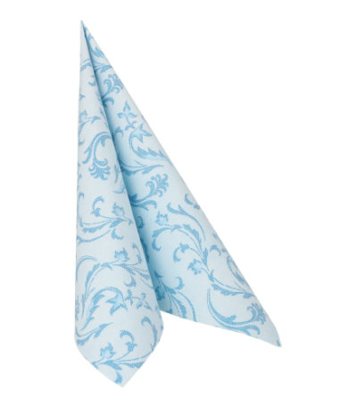 Product foto van Servetten turkoois Damascato set van 50 40x40 cm Royal Collection