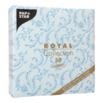 Product foto van Servetten turkoois Damascato set van 50 40x40 cm Royal Collection