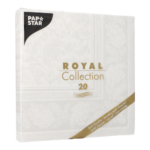Product foto van Servetten wit 40x40 cm set van 20 Royal Collection Ornaments