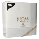 Product foto van Servetten wit 40x40cm set van 50 Royal Collection Linum