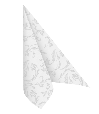 Product foto van Servetten wit Damascato set van 50 40x40 cm ROYAL Collection