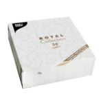 Product foto van Servetten wit Damascato set van 50 40x40 cm ROYAL Collection