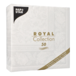 Product foto van Servetten wit "Royal Collection" set van 50 40x40cm