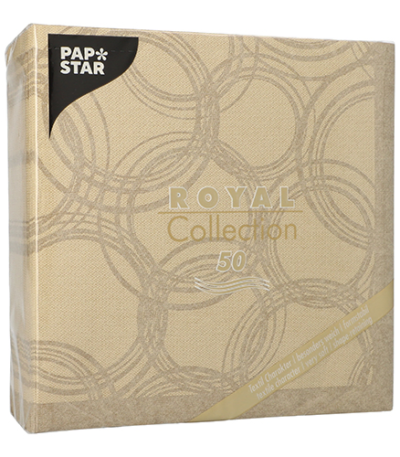 Product foto van Servetten zand 40x40 cm set van 50 Bubbles