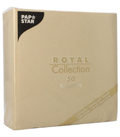 Product foto van Servetten zandkleurig 40x40 cm set van 50 Royal Collection