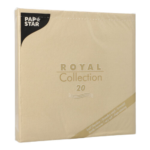 Product foto van Servetten zandkleurig 40x40cm set van 20 Royal Collection