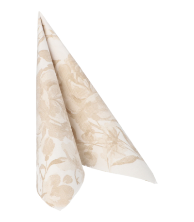 Product foto van Servetten zandkleurig Rose set van 20 Royal Collection