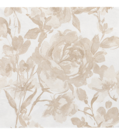 Product foto van Servetten zandkleurig Rose set van 20 Royal Collection