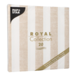 Product foto van Servetten zandkleurig set van 20 Lines ROYAL Collection