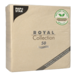 Product foto van Servetten zandkleurig set van 50 ROYAL Collection